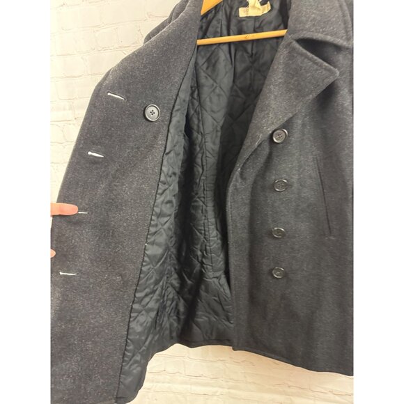 J. CREW Pea Coat Women Size Medium Charcoal Black Wool Cashmere Double Breasted - Picture 16 of 16